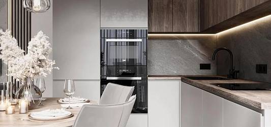 Формат 60х120 для кухонного фартука: преимущества керамогранита