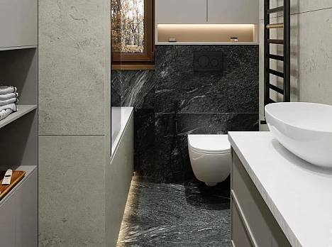 Формат 60х120 для маленькой ванной: как масштаб плитки влияет на графику