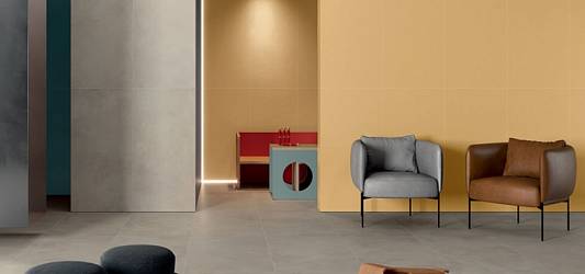 Коллекция Millennium: керамогранит с эффектом рукотворного бетона в архитектурных проектах