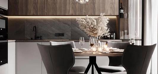 Формат 60х120 для кухонного фартука: преимущества керамогранита